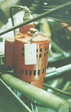 Photo - start switch mounted on an AMF 82-30 Pinspotter sweep motor